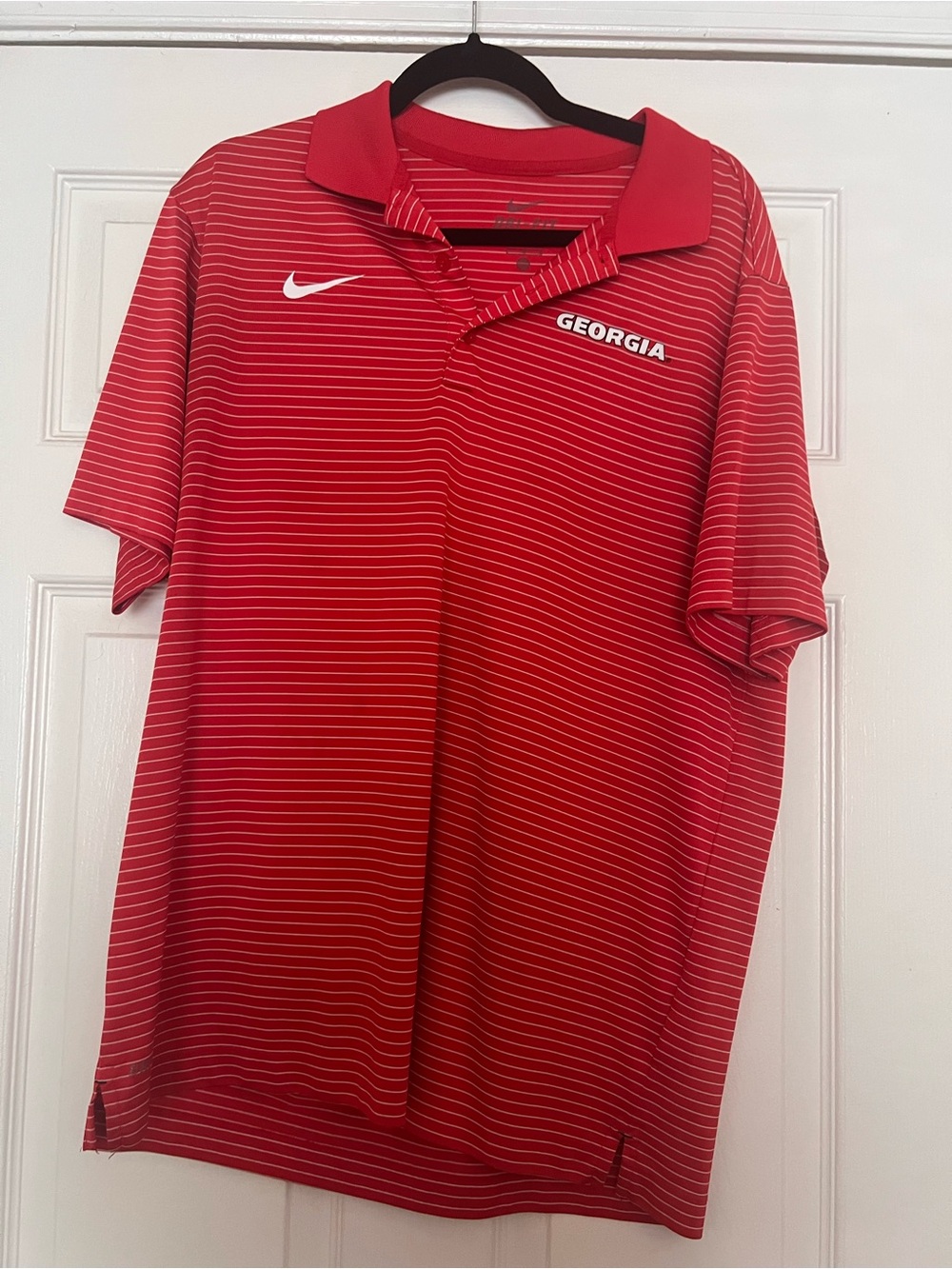 Nike Red Striped Georgia Polo Shirt - Men's